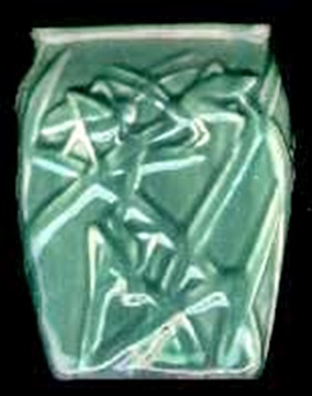 Muncie 194 Katydid vase in gloss green glaze